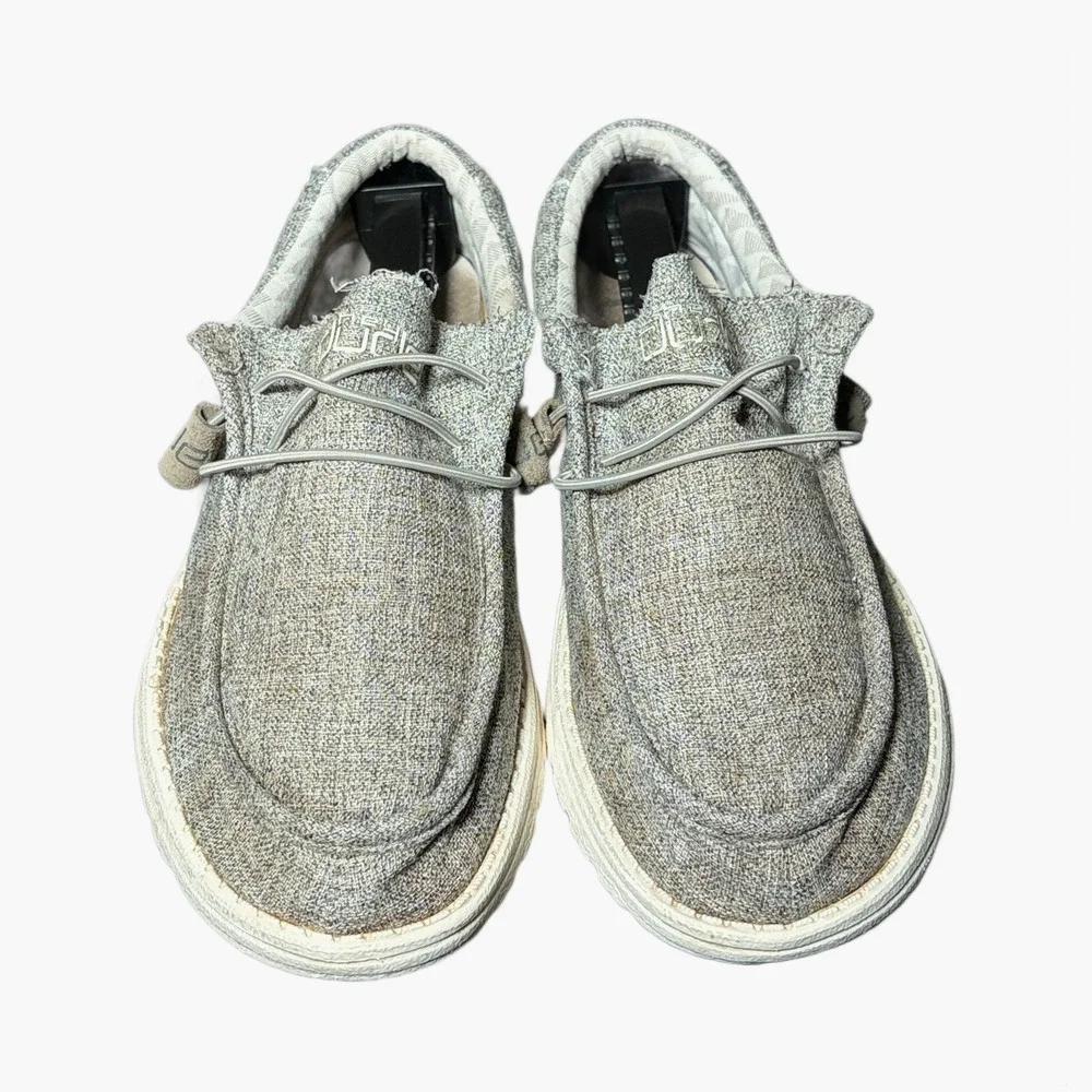 Hey Dude Wally Linen Light Grey Casual Shoes Mens US‎ 10